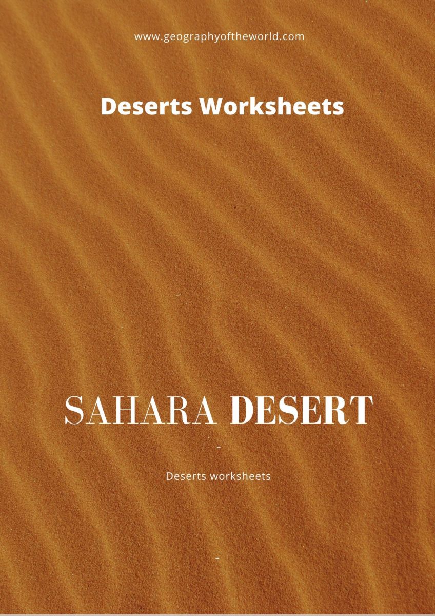 Sahara desert of Africa geography printable worksheet 
