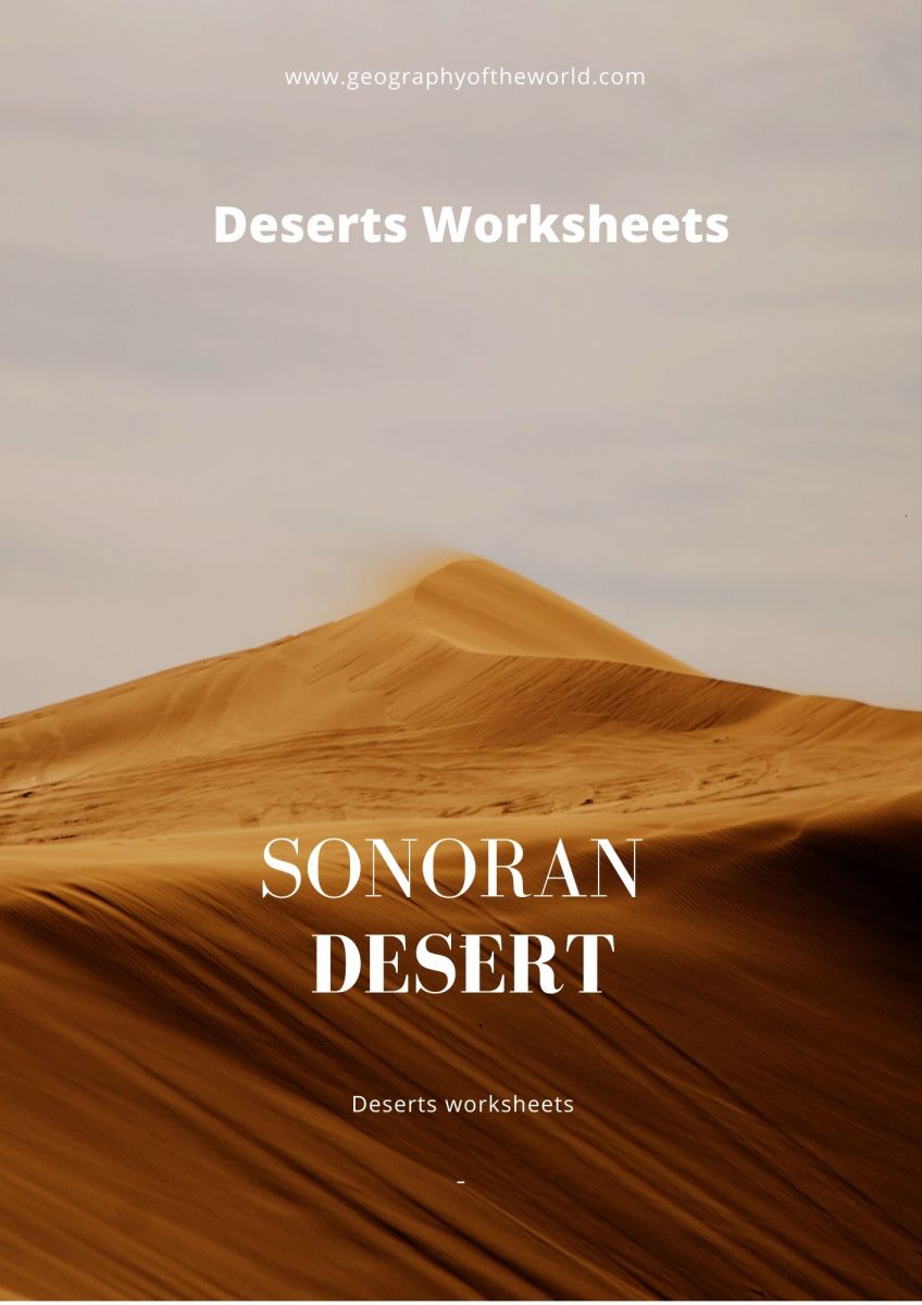 The Sonoran desert facts printable worksheet pdf