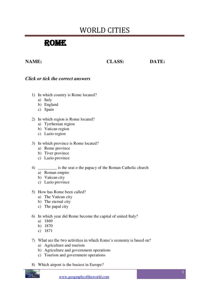 City of Rome - question and answer worksheet pdf-page-image