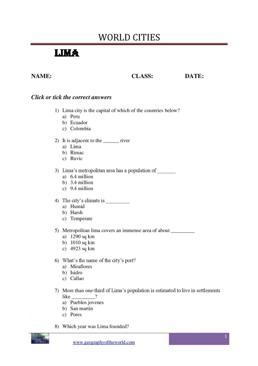 Lima city question and answer worksheet pdf-page-image