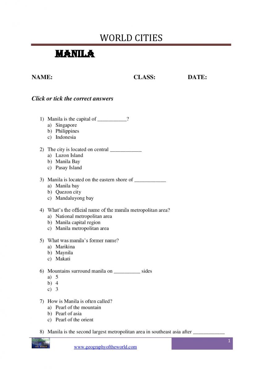 Manila city question and answer worksheet pdf-page-image