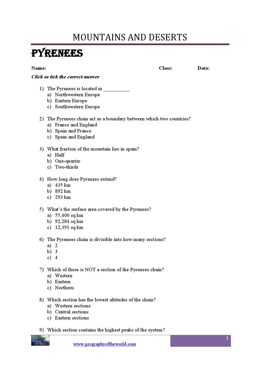 the pyrenees mountains super teachers worksheets image